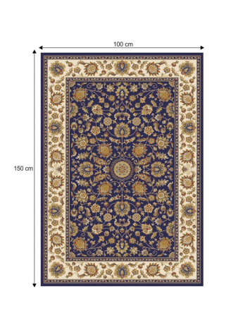 Covor 100x150 cm, albastru închis/amestec de culori/model oriental, KENDRA TIP 1, 0000206706