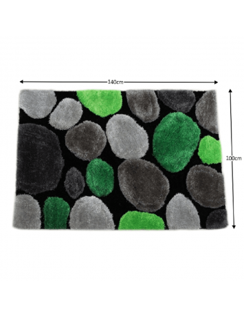 Covor 100x140 cm, verde/gri/negru, PEBBLE TYP 1, 0000201388