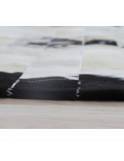 Covor de lux din piele, negru/bej/alb, patchwork, 150x150, PIELE DE VITĂ TIP 9, 0000188871