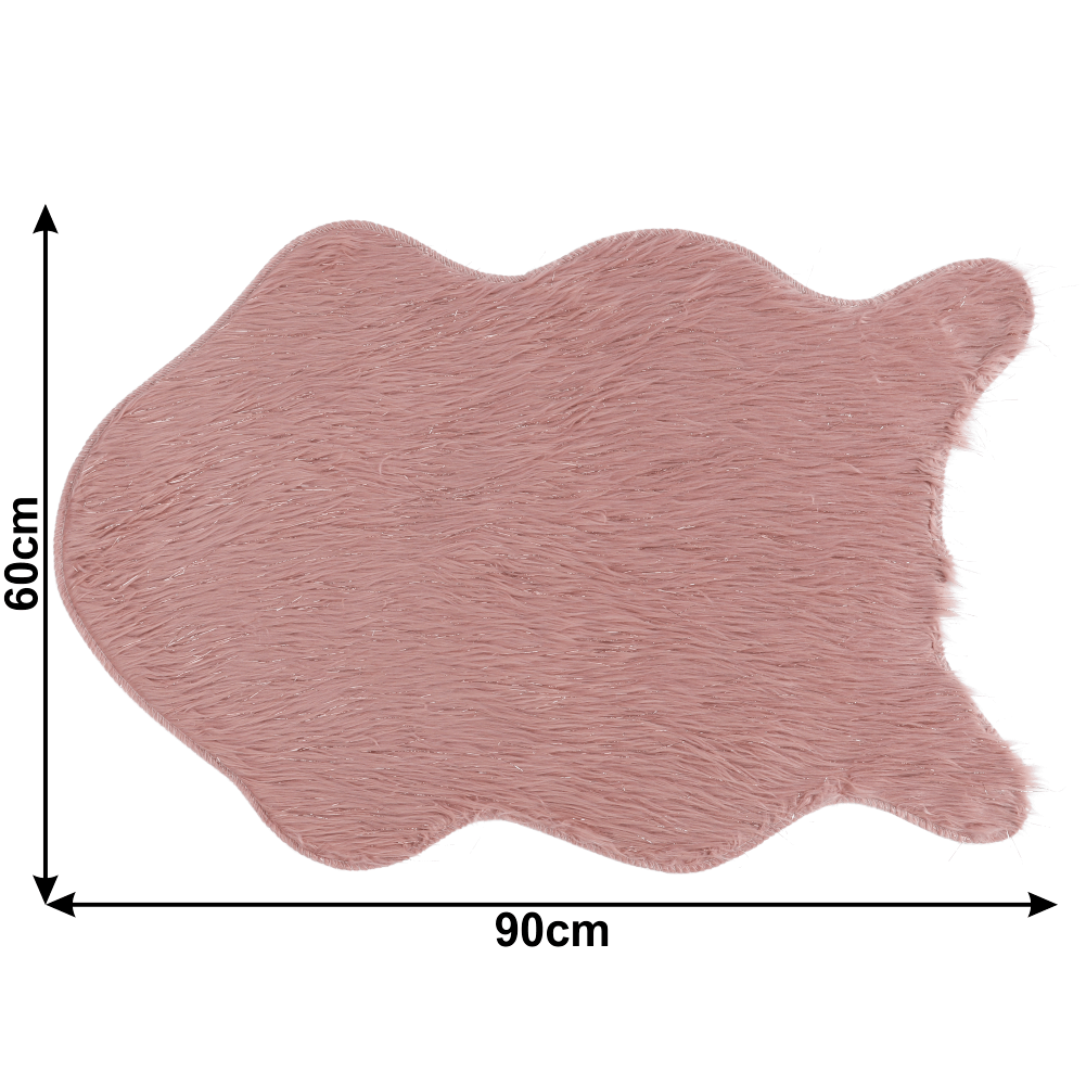 Blană artificială, roz/auriu-roz, 60x90, FOX TYP 3, 0000229949