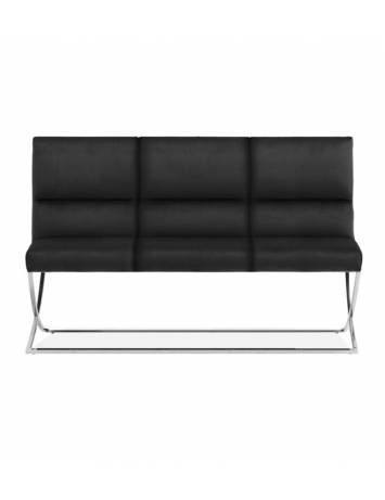 Sofa MARCUS negru/Crom, cu tapiterie din catifea, stil modern, ATR