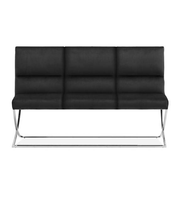 Sofa MARCUS negru/Crom, cu tapiterie din catifea, stil modern, ATR